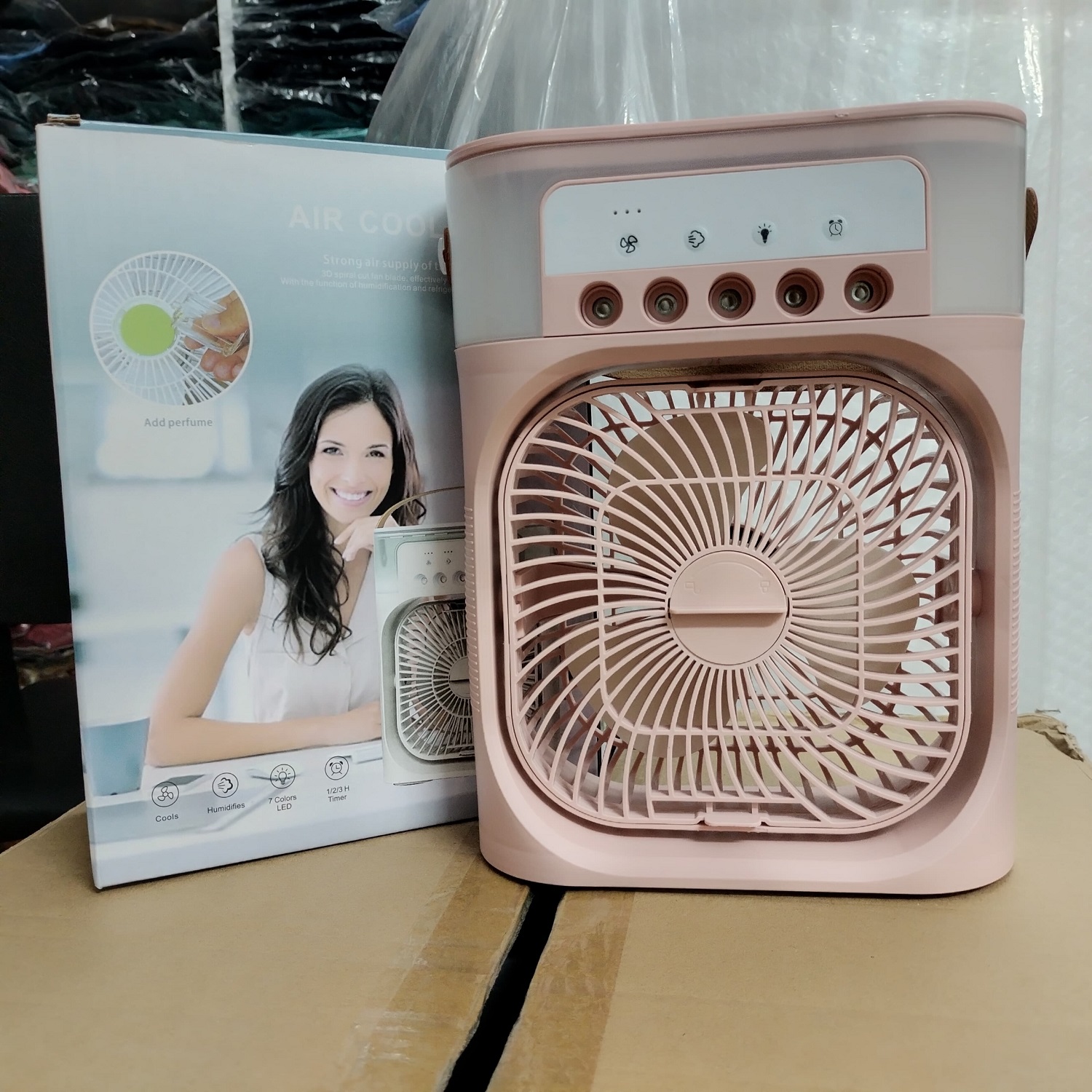 3 In 1 Air Cooling USB Fan with LED Night Light Water Fan - Image 2